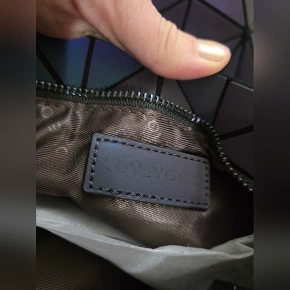 Irridescent Glowing Geometric Baobao Style Purple bag Wallet Set issey Miyake - Picture 10 of 13